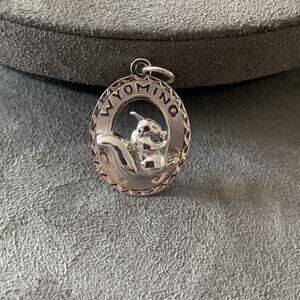 Vintage Sterling Silver Charm Pendant 3D Squirrel Wyoming Signed
